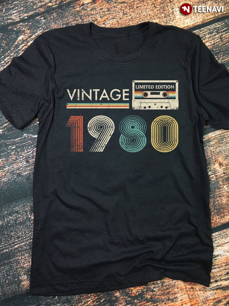 Birthday Gift Born in 1980 Shirt, Vintage 1980 Limited Edition