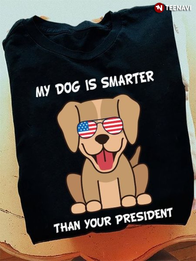 American Flag Dog Lover Shirt, My Dog Is Smarter Than Your President