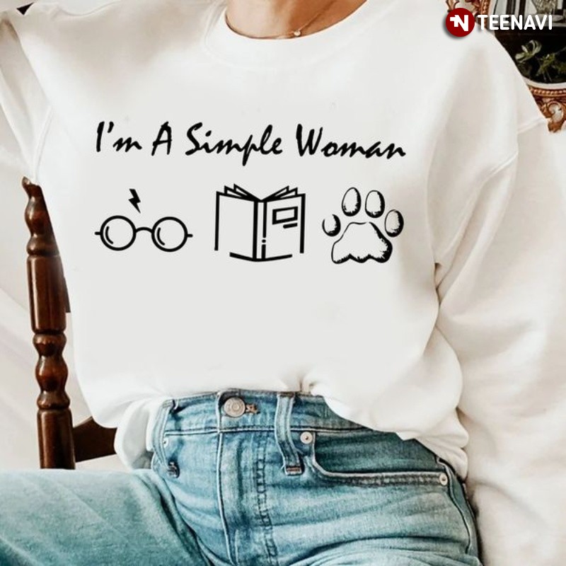 Book Dog Lover Sweatshirt, I'm A Simple Woman