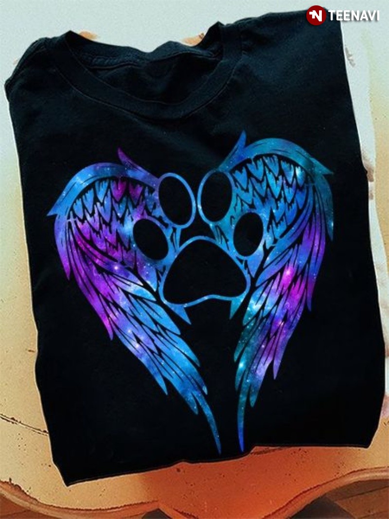 Dog Lover Shirt, Dog Paws With Wings