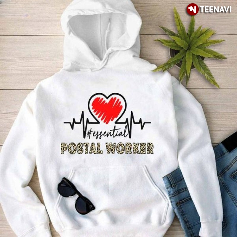 Postal Worker Gift Hoodie, Essential Postal Worker Leopard
