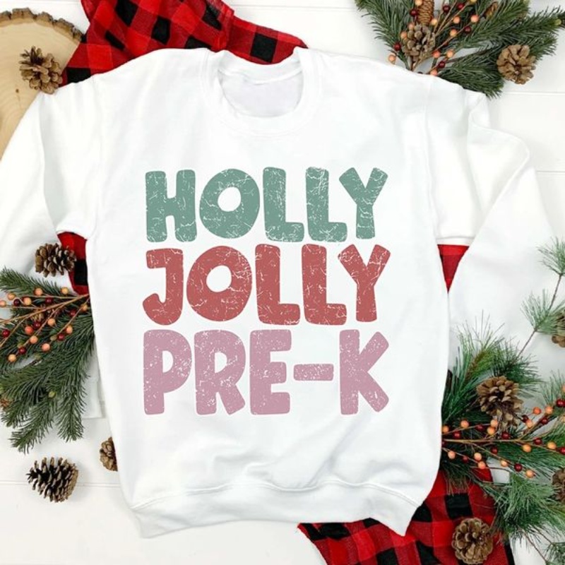 Pre-K Christmas Sweatshirt, Holly Jolly Pre-K