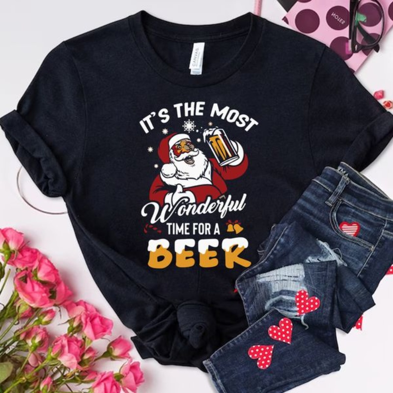 Beer Drinking Christmas Shirt, It's The Most Wonderful Time For A Beer