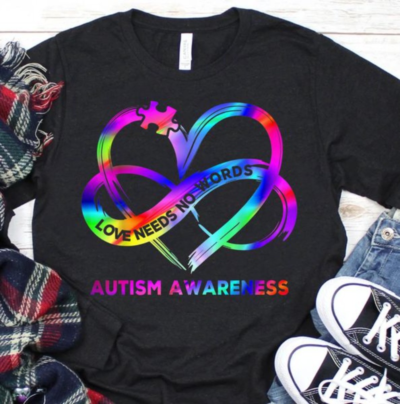 Autism Survivor Sweatshirt, Love Needs No Word Autism Awareness