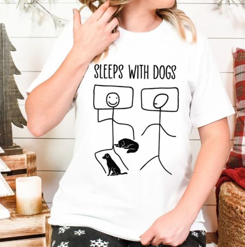 Funny Dog Lover Shirt, Sleeps With Dogs