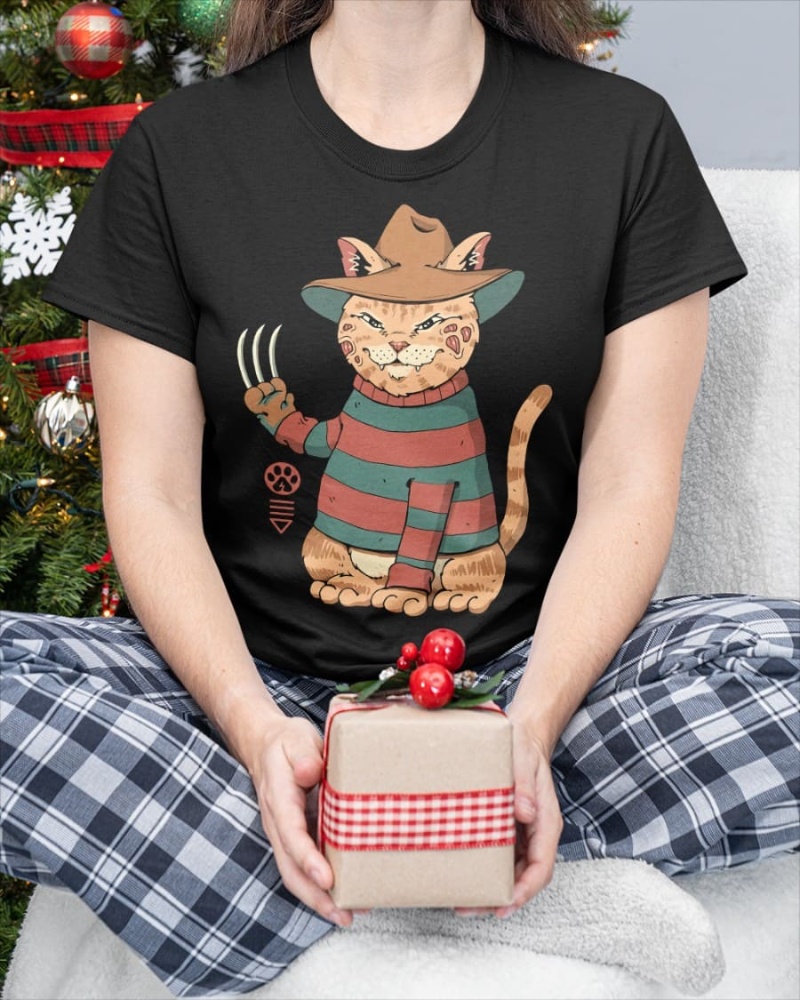 Freddy Krueger Cat Shirt, Halloween Cat