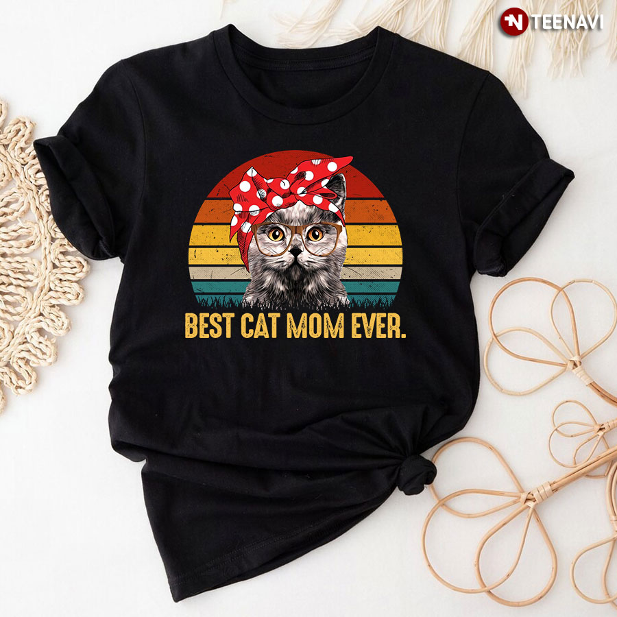 Best Cat Mom Shirt, Vintage Best Cat Mom Ever