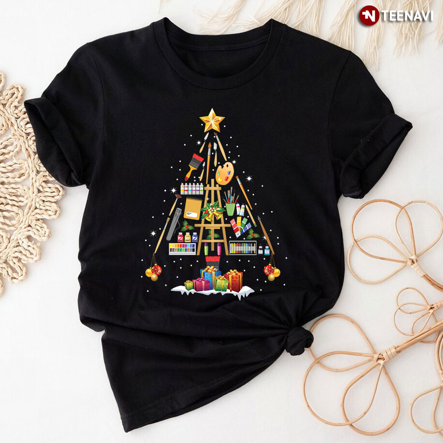 Art Teacher Christmas Tree T-Shirt
