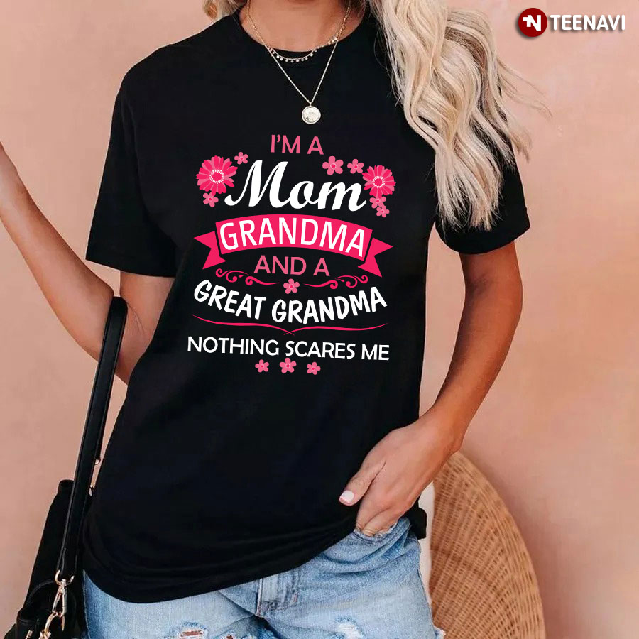I Have Three Titles Mom Grandma and Great Grandma - Gift for Mom, Grandma - Personalized Unisex T-Shirt, Hoodie - Basic Tee / S / White 