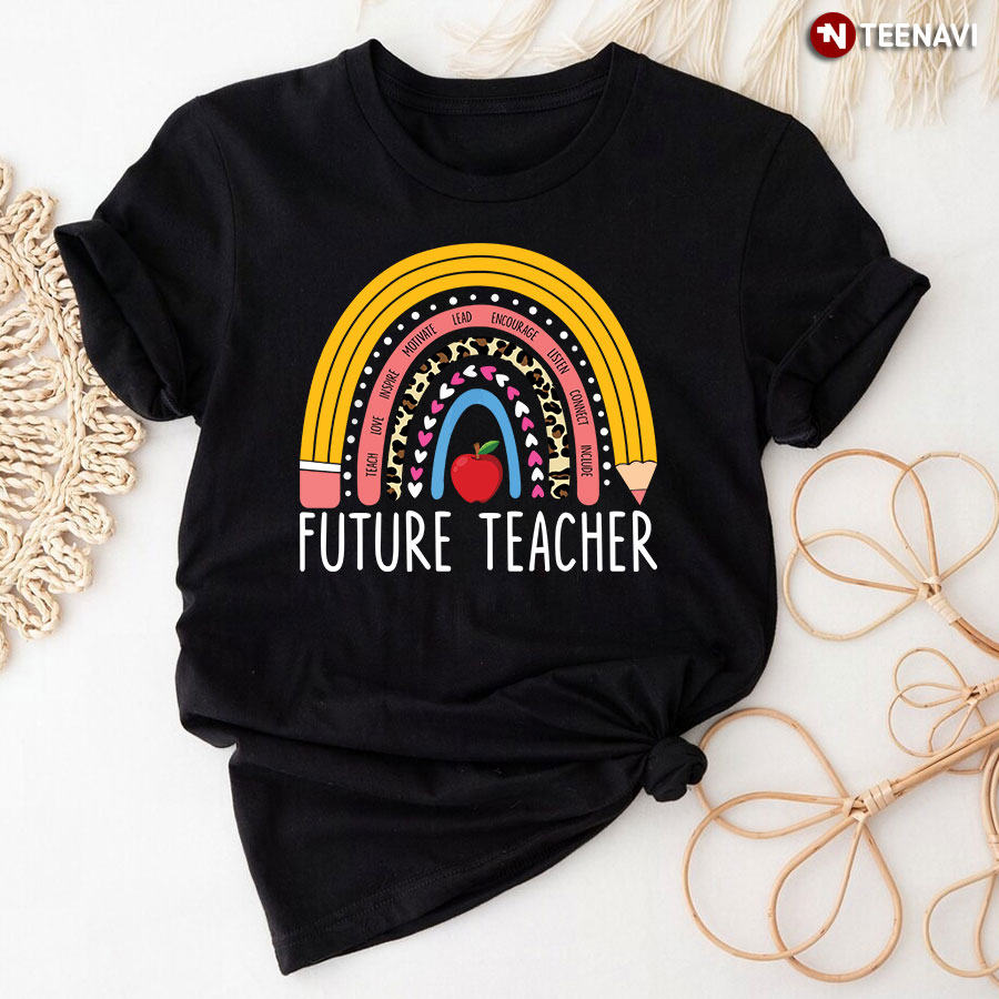 Future Teacher Rainbow Leopard T-Shirt