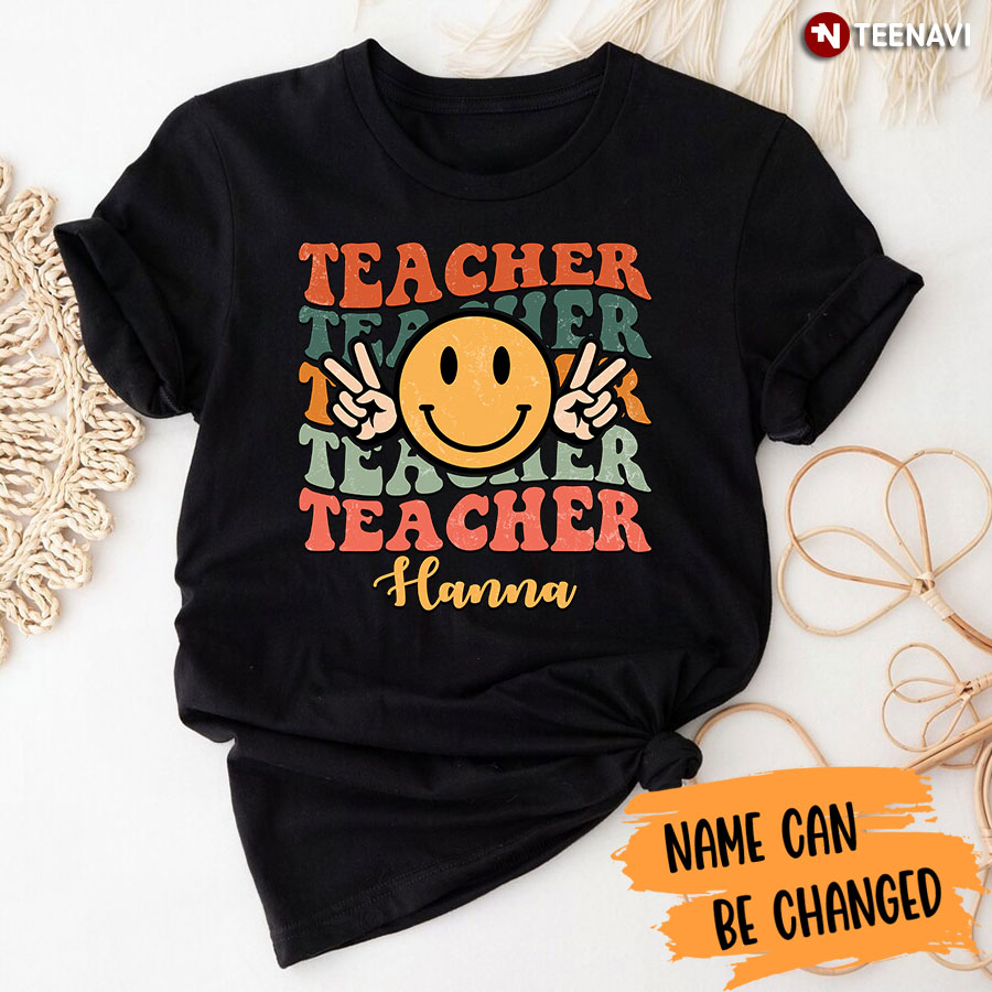 Personalized Retro Teacher [Name] T-Shirt