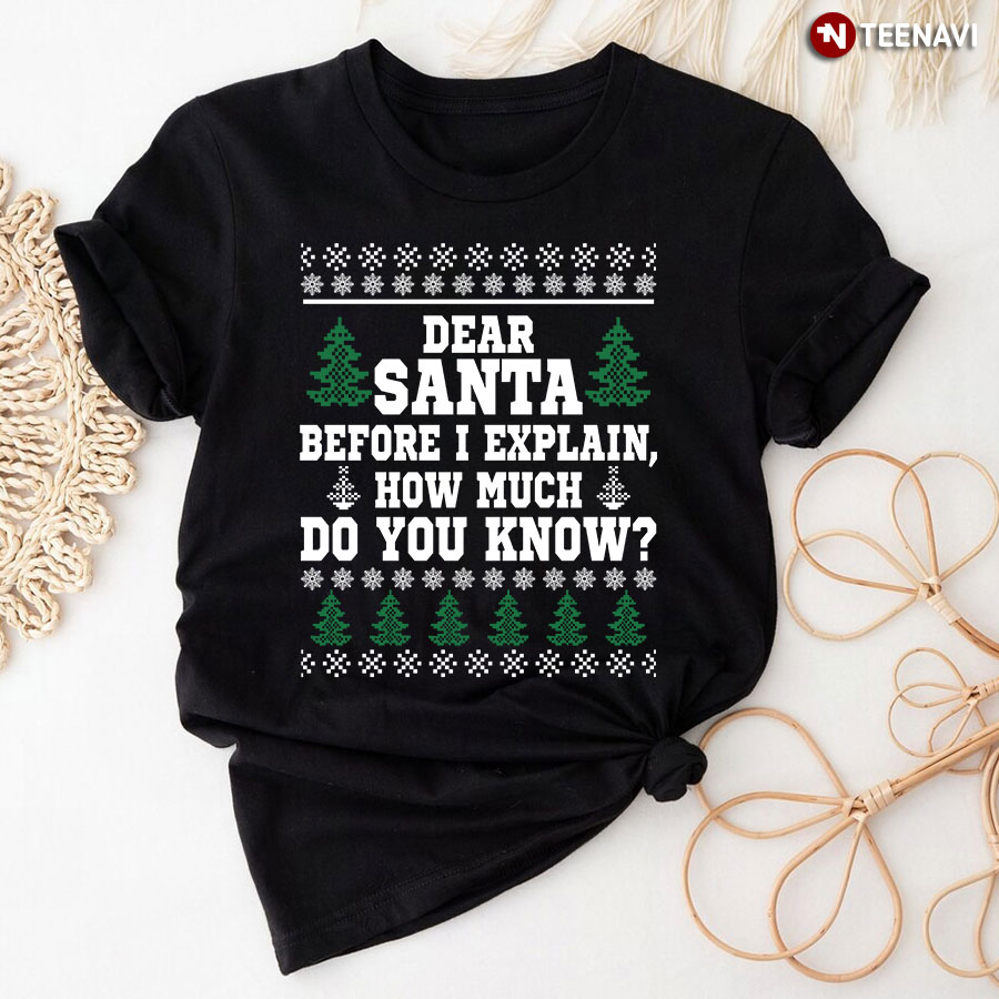 Dear Santa Before I Explain How Much Do You Know T-Shirt