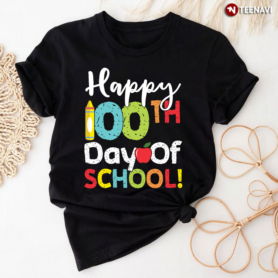 Happy 100th Day Of School Apple T-Shirt