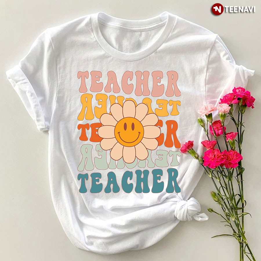 Retro Teacher Flower T-Shirt