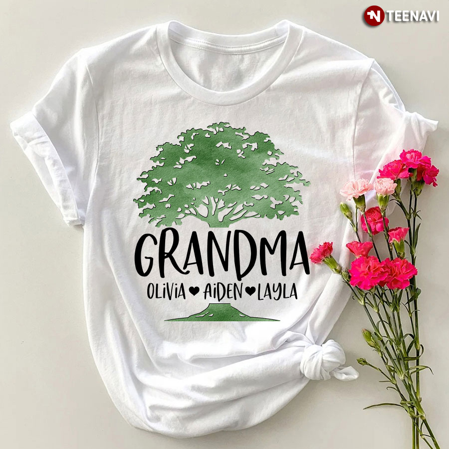 Grandma T-Shirt With Grandkids Names