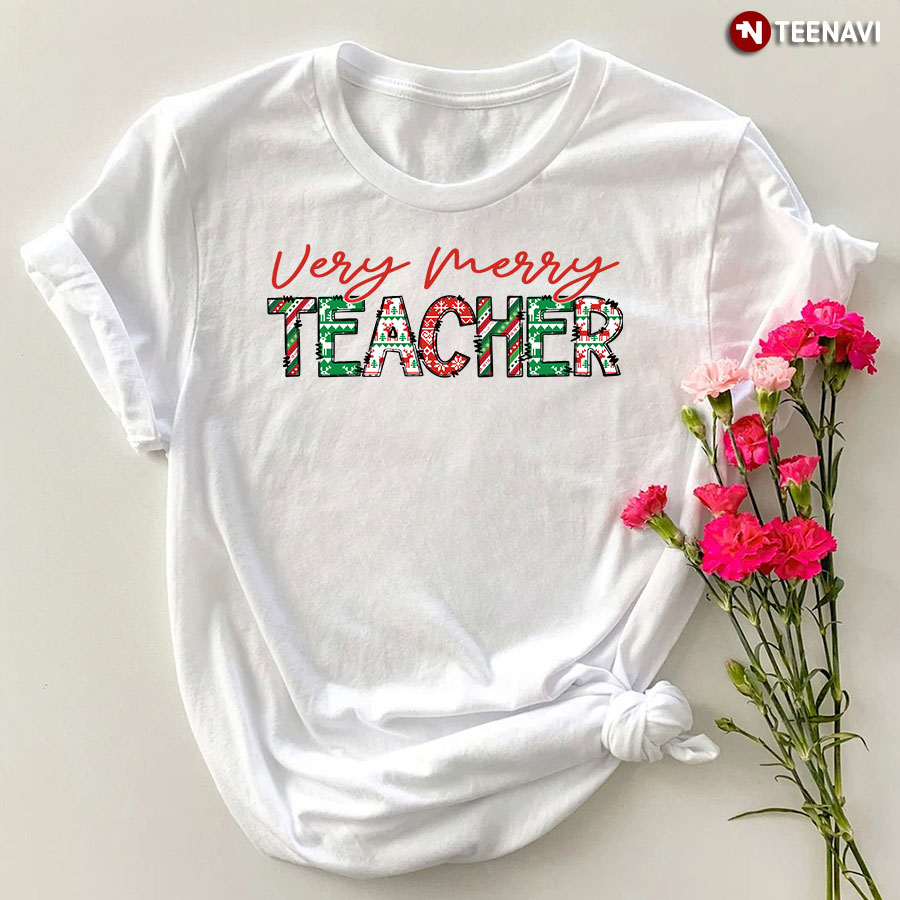 Very Merry Teacher Christmas T-Shirt