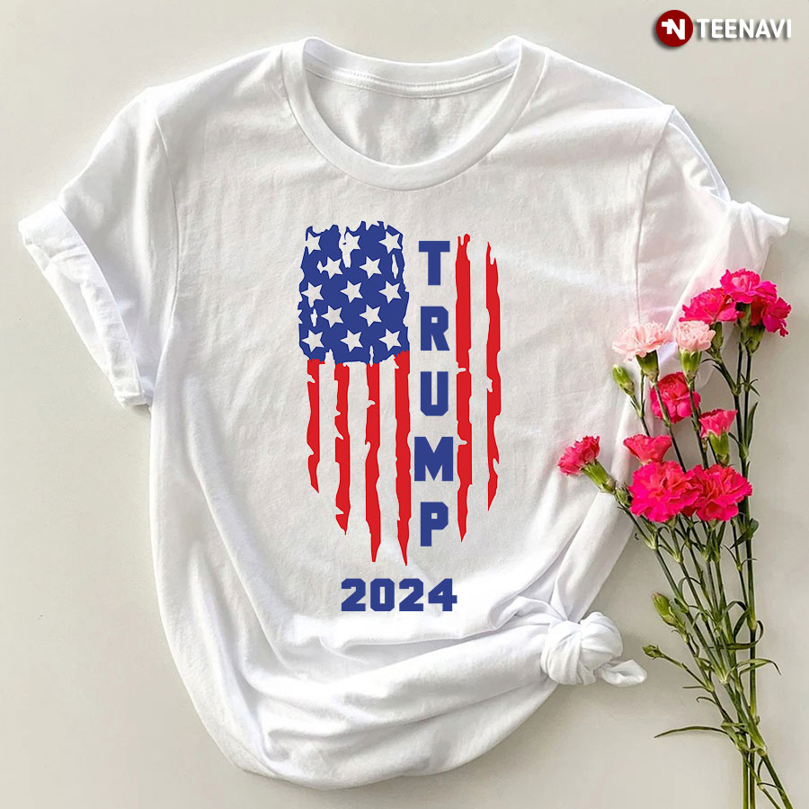 Trump 2024 USA Flag I Stand With Trump T-Shirt