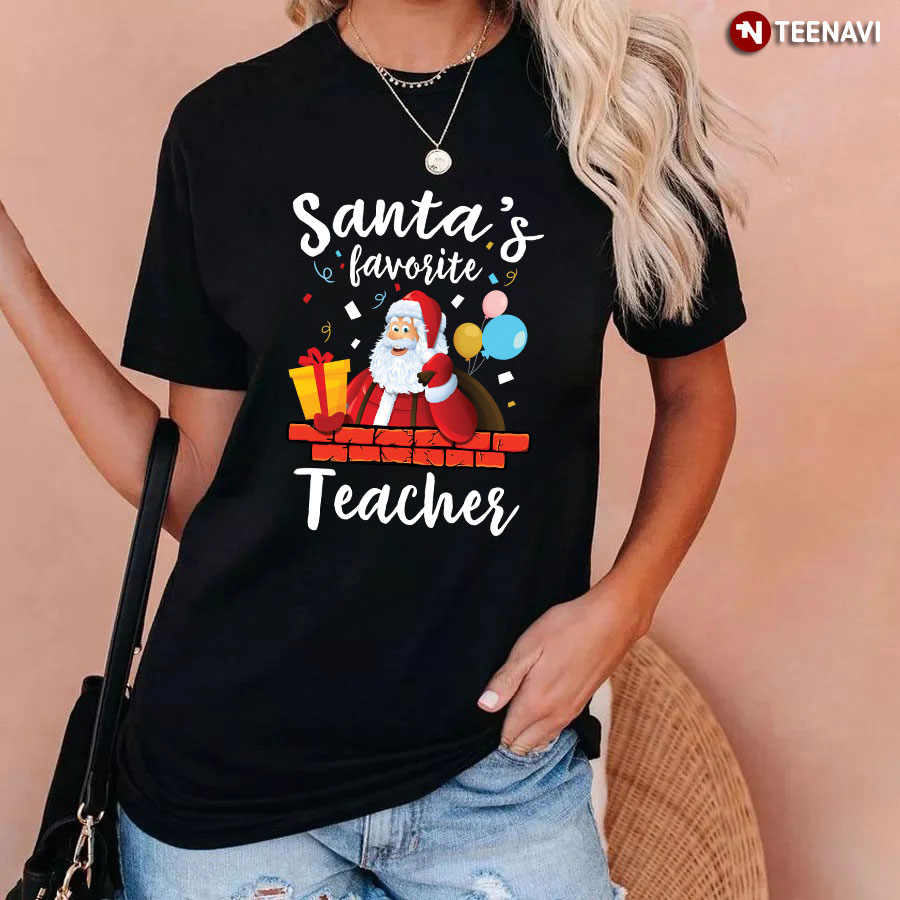 Male Teacher Santa's Favorite Teacher T-Shirt
