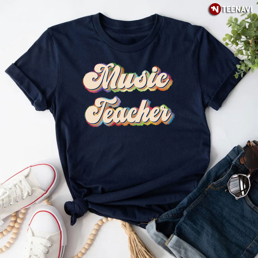 Retro Holiday Music Teacher T-Shirt