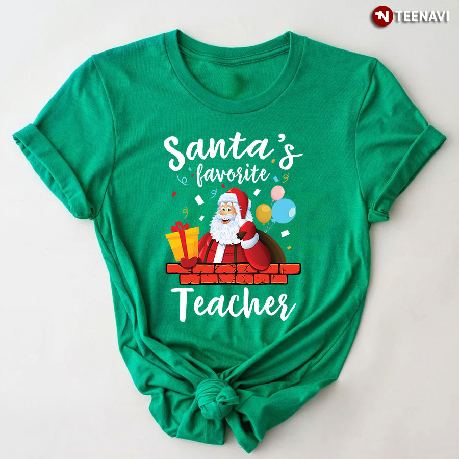 Male Teacher Santa's Favorite Teacher T-Shirt