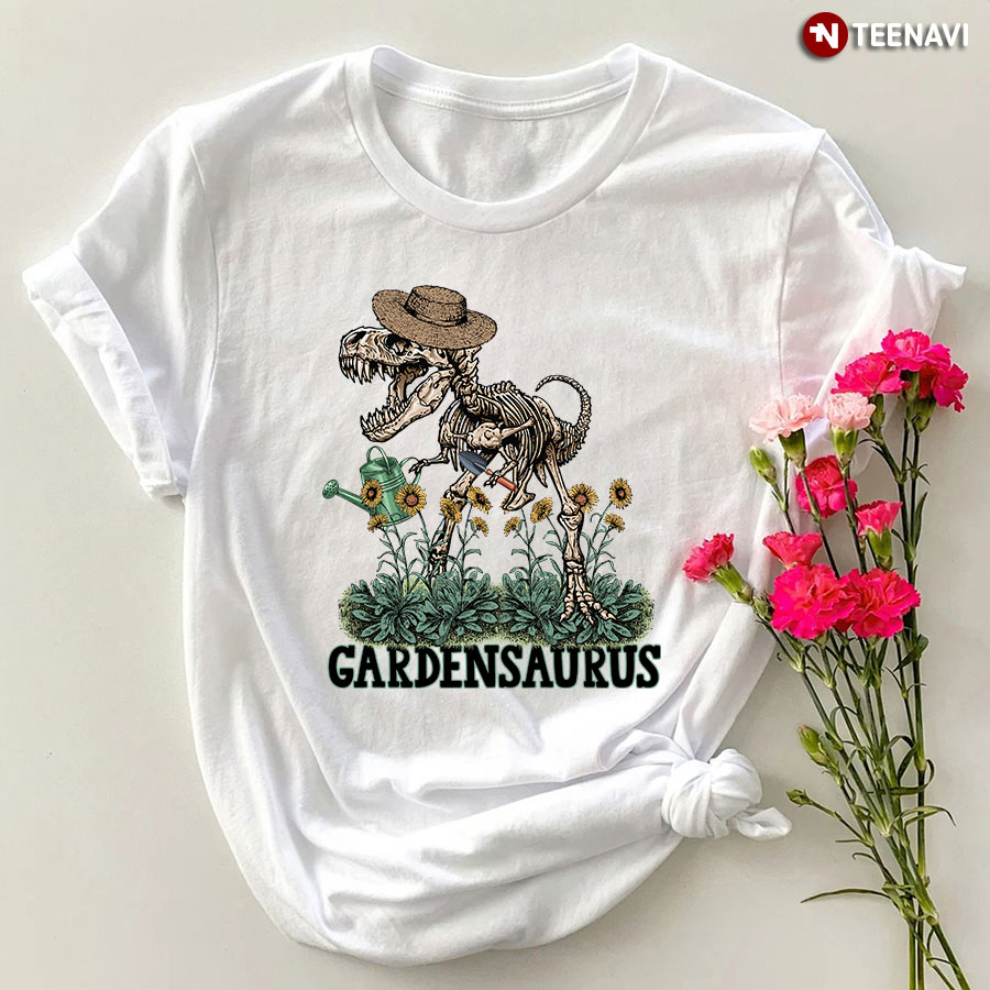 Gardensaurus Skeleton Dinosaur T-Shirt