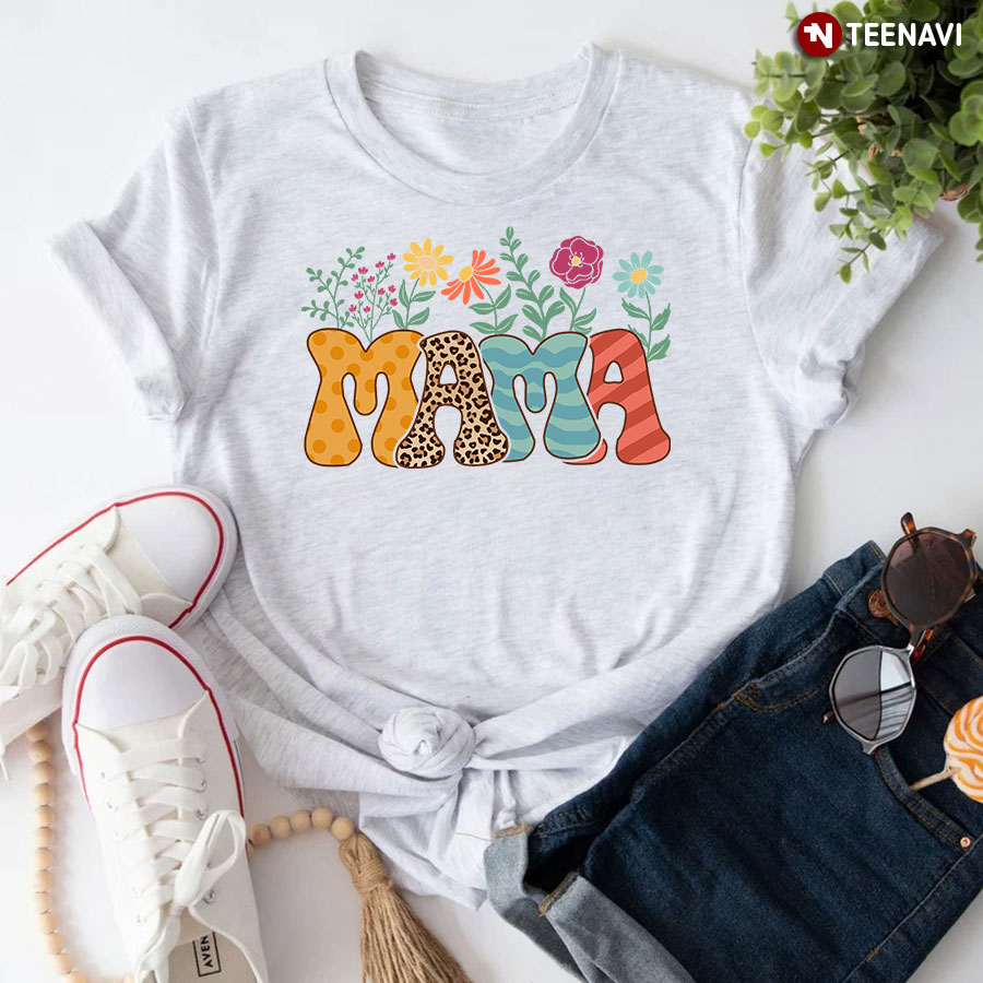 Mama Lovely Flowers Leopard T-Shirt