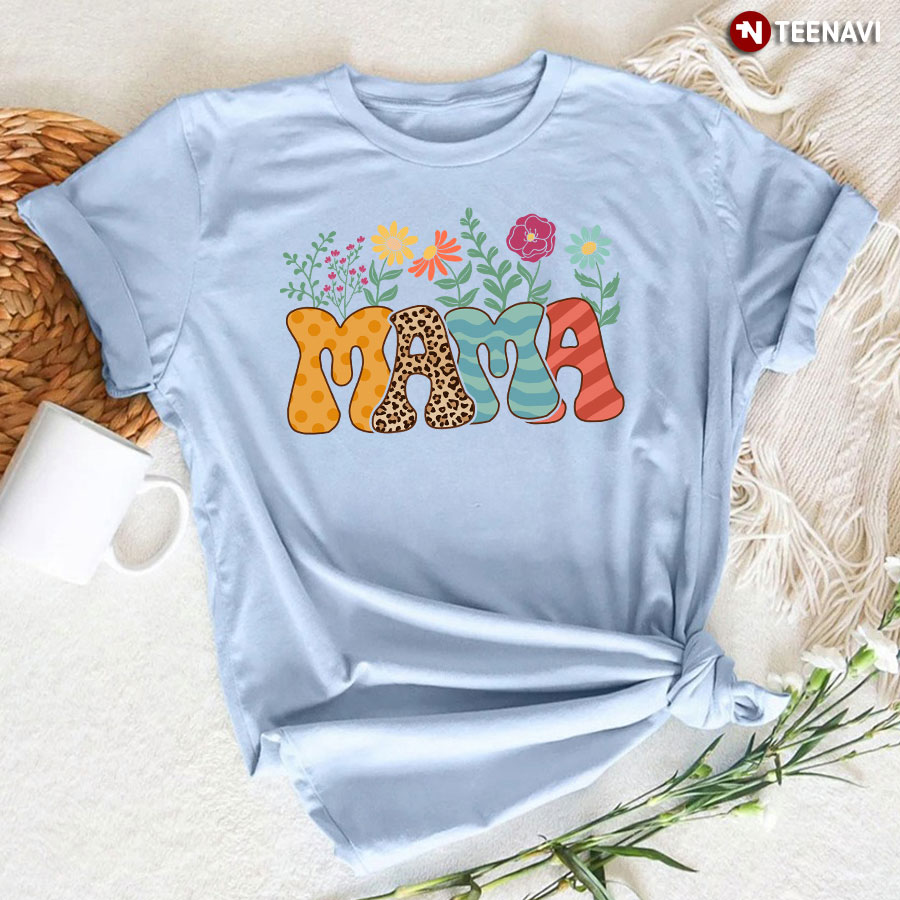 Mama Lovely Flowers Leopard T-Shirt