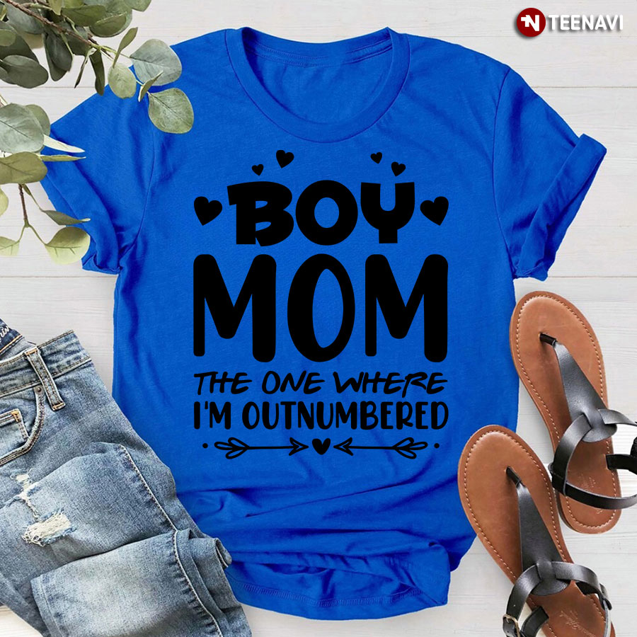 Boy Mom The One Where I'm Outnumbered T-Shirt
