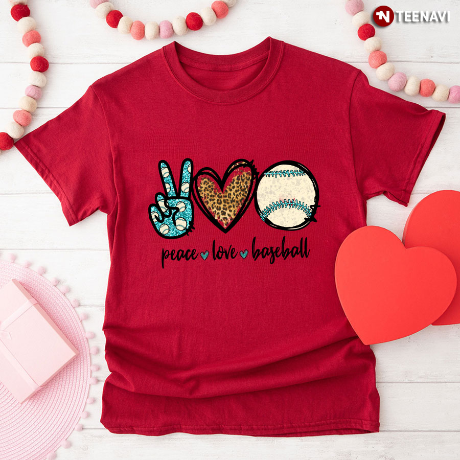 Peace Love Baseball T-Shirt