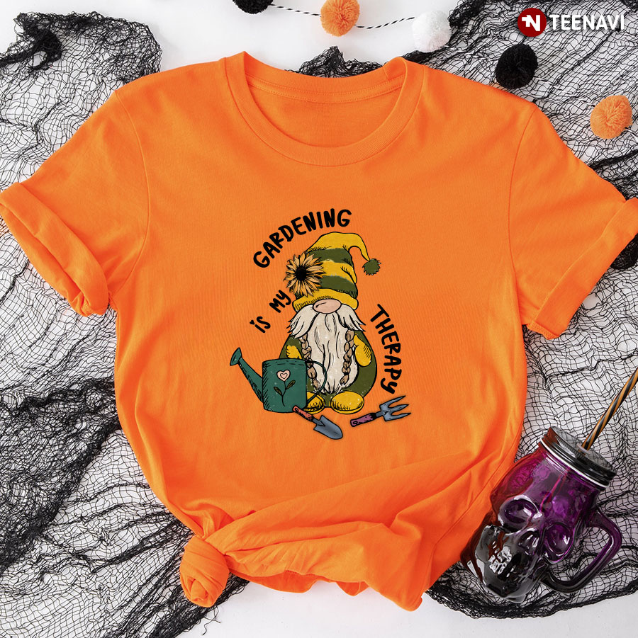 Gardening Is My Therapy Gnome T-Shirt