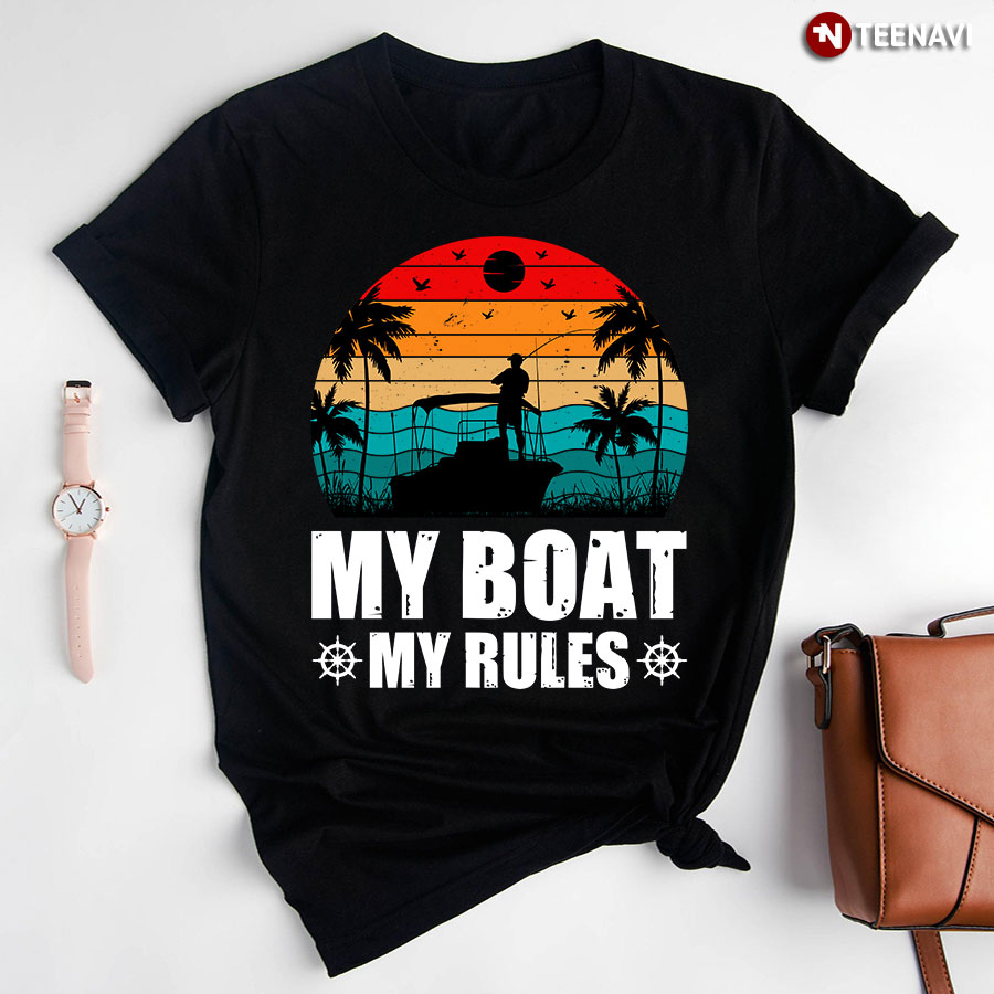 My Boat My Rules Fishing Vintage T-Shirt