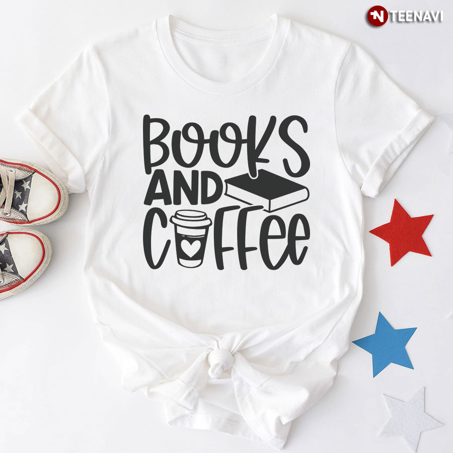 Books And Coffee T-Shirt - Plus Size Tee