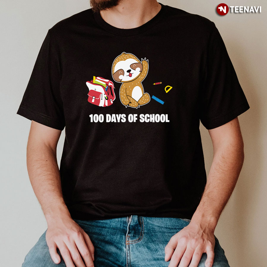 100 Days Of School Sloth T-Shirt