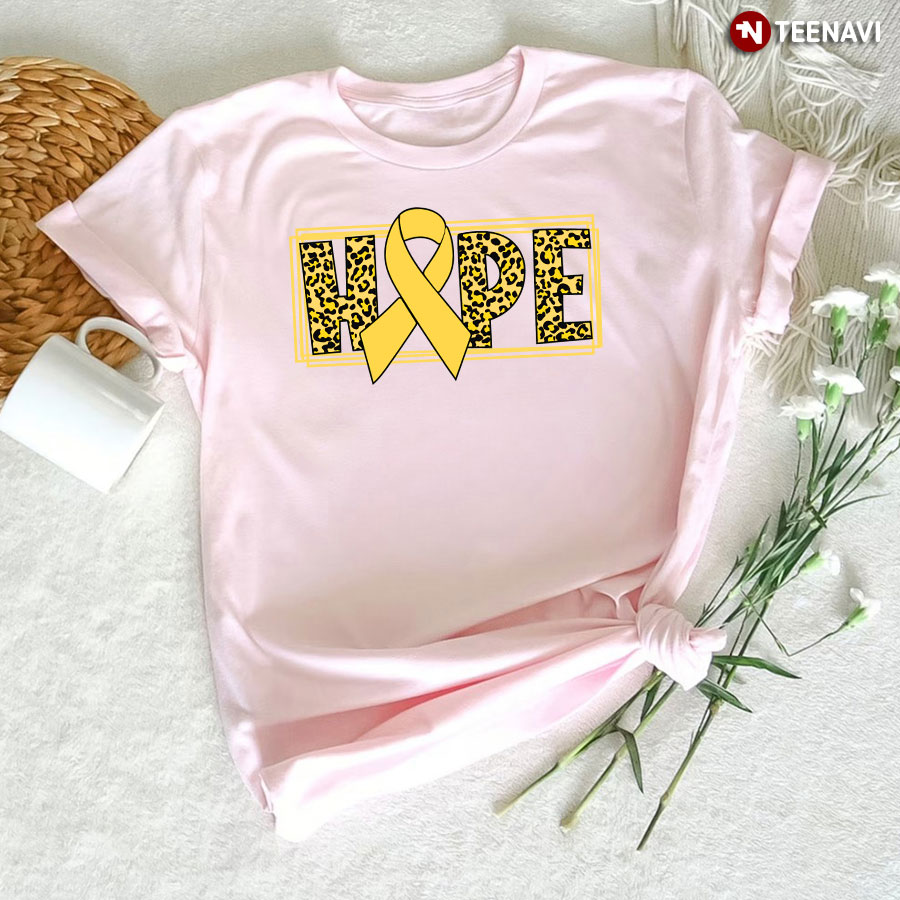 Hope Leopard Childhood Cancer Awareness T-Shirt