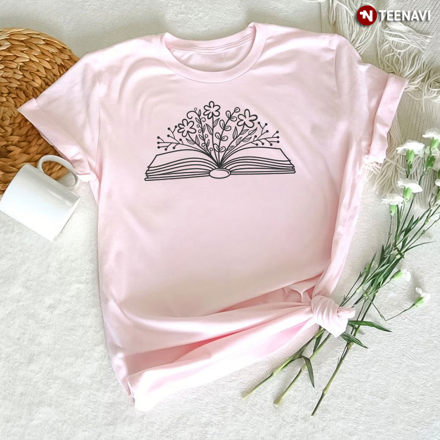 Book And Flowers Reading Lover T-Shirt