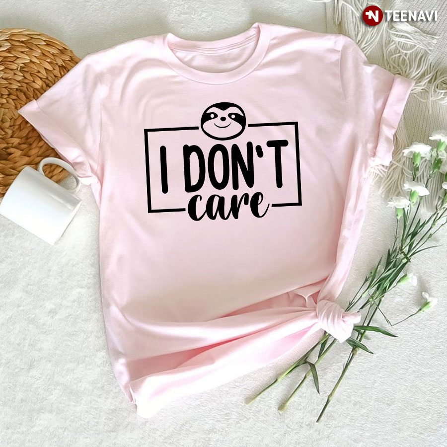 I Don't Care Sloth T-Shirt - White Tee