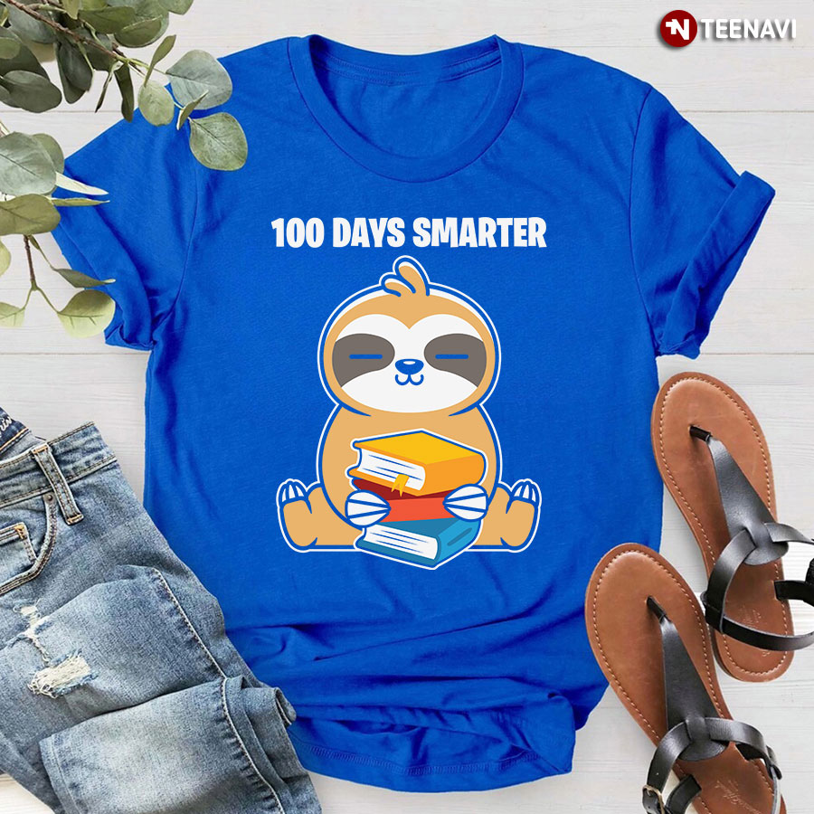 100 Days Smarter First 100 Days Of School Sloth T-Shirt