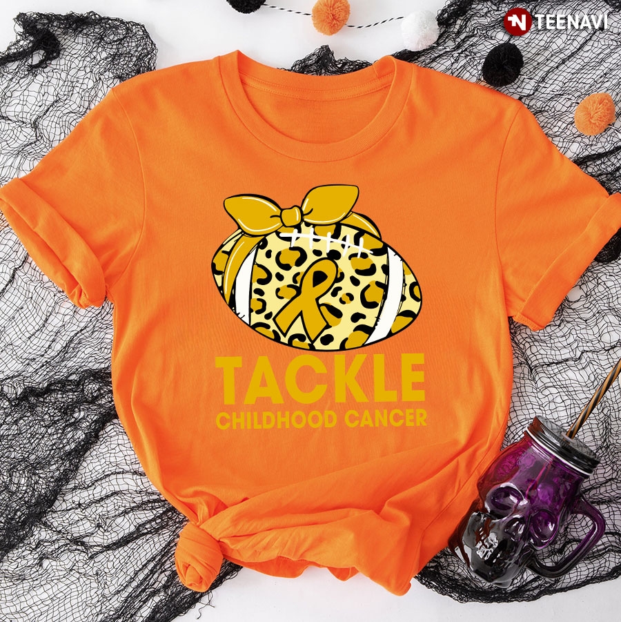 Tackle Childhood Cancer Leopard T-Shirt