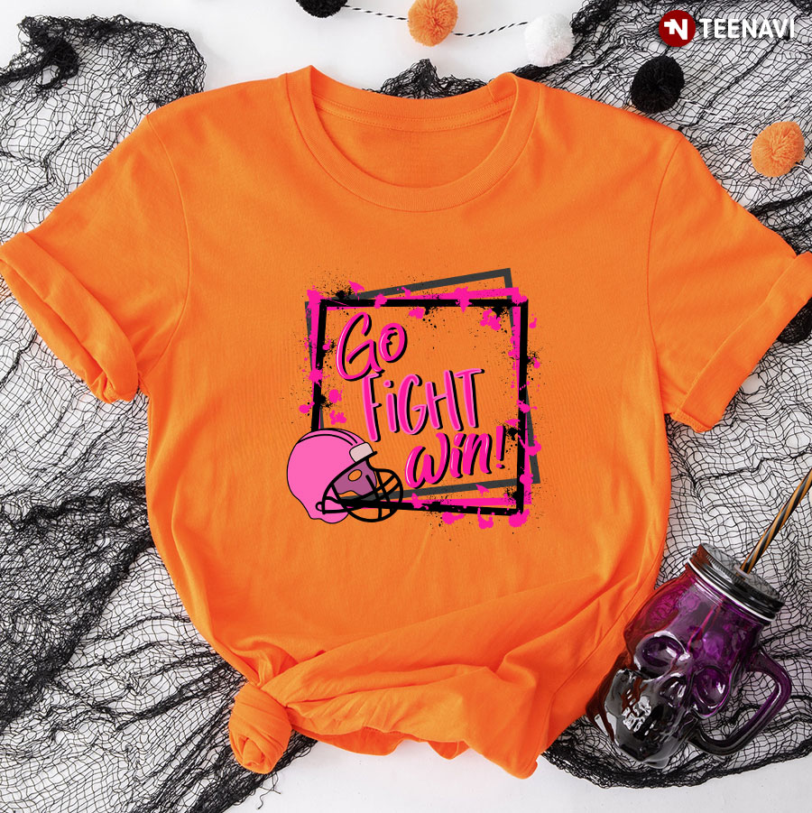 Go Fight Win Football Breast Cancer Awareness T-Shirt