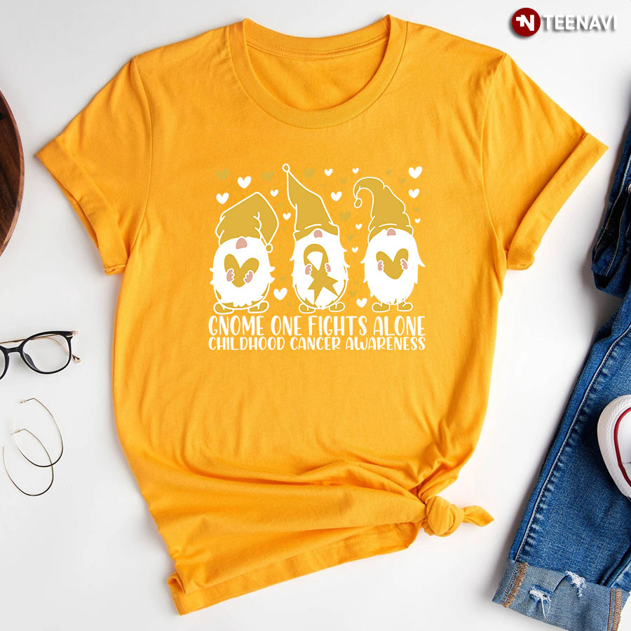 Gnome One Fights Alone Childhood Cancer Awareness T-Shirt