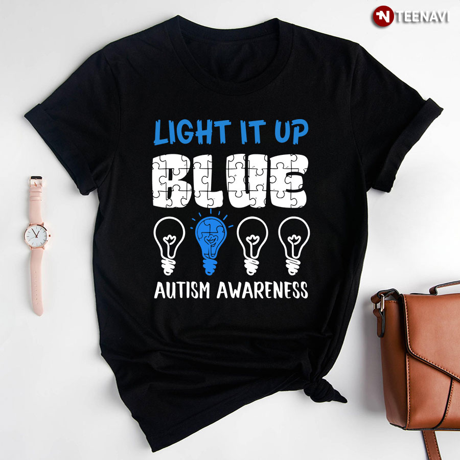 Light It Up Blue Light Bulbs Autism Awareness T-Shirt