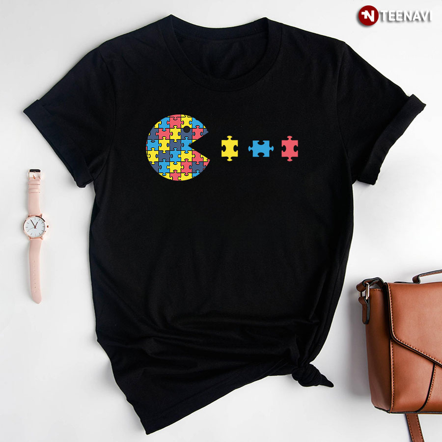 Laughing Emoji Autism Puzzle Pieces T-Shirt - Kids Tee