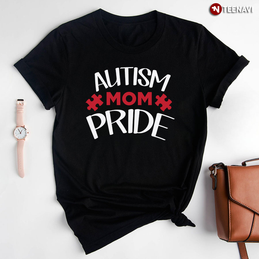 Autism Mom Pride Puzzle Pieces T-Shirt - Women's Tee