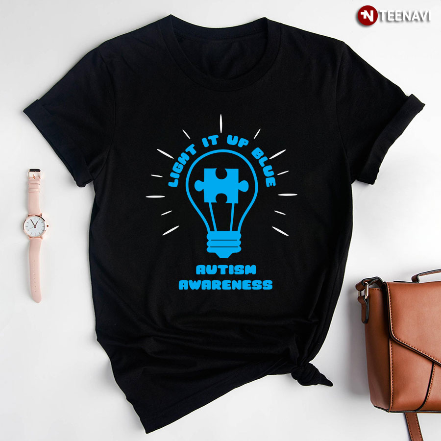 Light It Up Blue Light Bulb Autism Awareness T-Shirt - Men's Tee