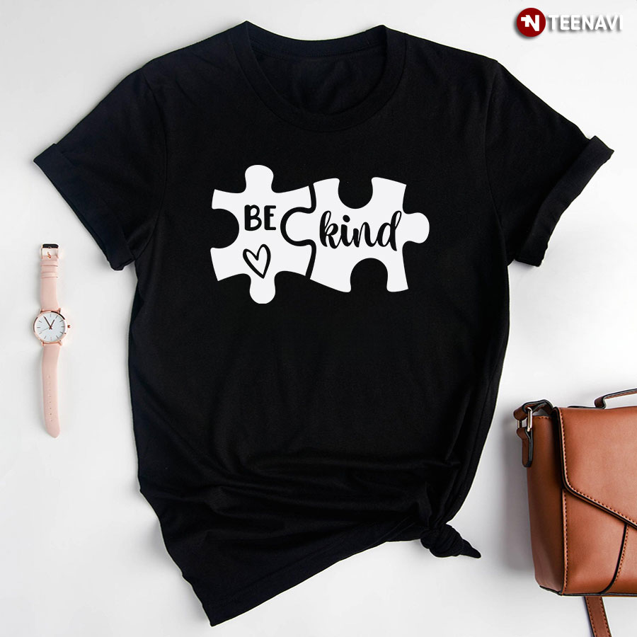 Be Kind Autism Puzzle Pieces T-Shirt - Plus Size Tee