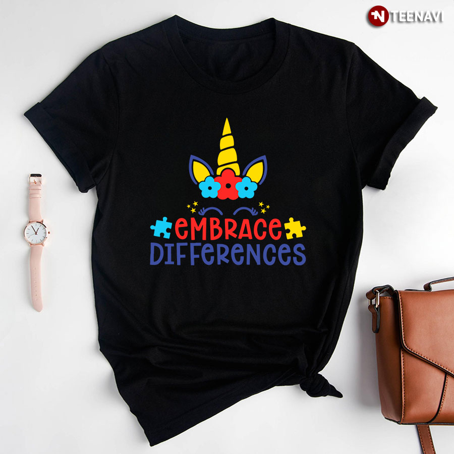 Embrace Differences Unicorn Autism Awareness T-Shirt