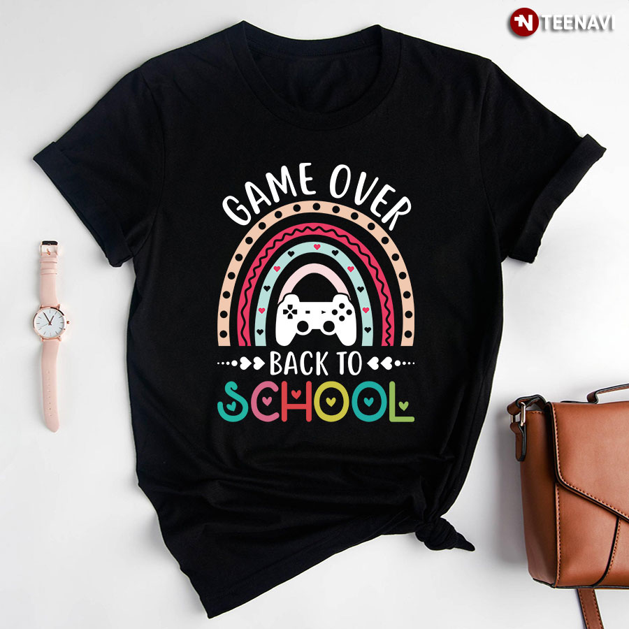 Game Over Back To School Game Console Rainbow T-Shirt