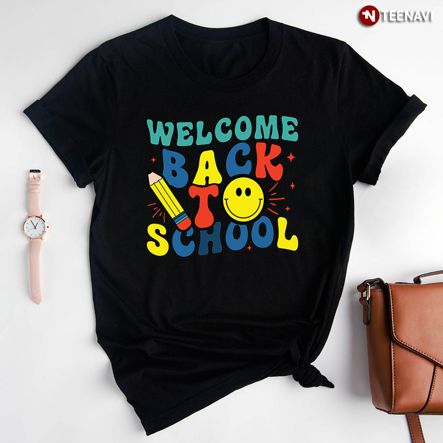 Welcome Back To School Pencil Smiley T-Shirt