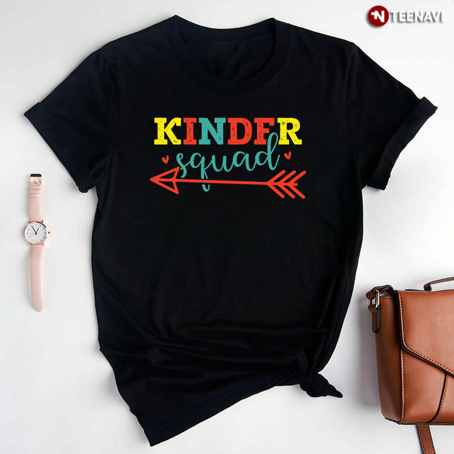 Kinder Squad Kindergarten Student Arrow Heart Back To School T-Shirt