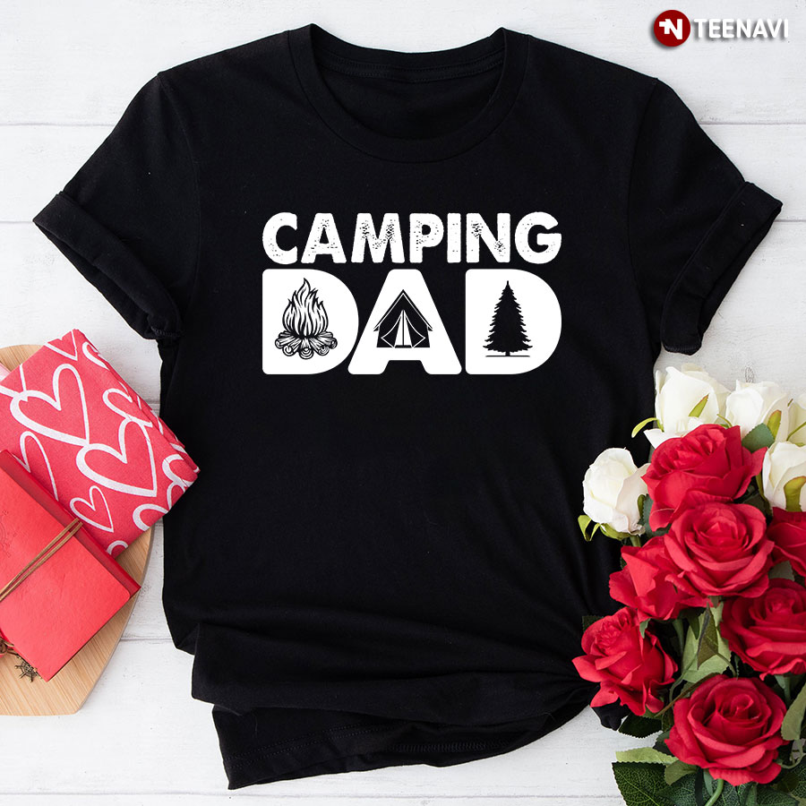 Camping Dad Campfire Tent Adventure T-Shirt